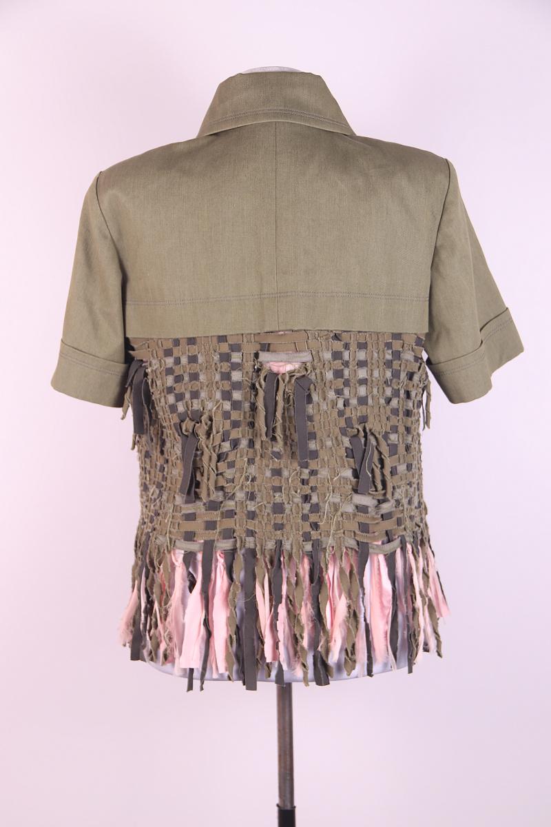 Chanel 2017 17С cruise Cuba Fringed Short Sleeve Jacket Green For Sale 2