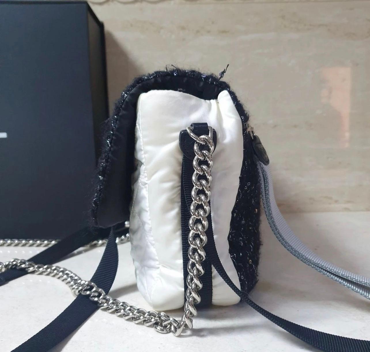 Chanel 2017 Astronaut Essentials Tweed Flap Bag In Good Condition In Krakow, PL
