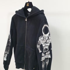 Chanel 2017 Astronaut Zip-Up Jacket Black Cotton Hoodie