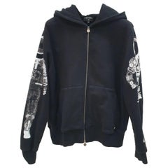 Chanel 2017 Astronaut Zip-Up Jacket Black Cotton Hoodie