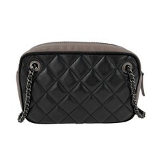 CHANEL 2017 Bicolor Small Black / Taupe Ballerine CC Camera Case Crossbody