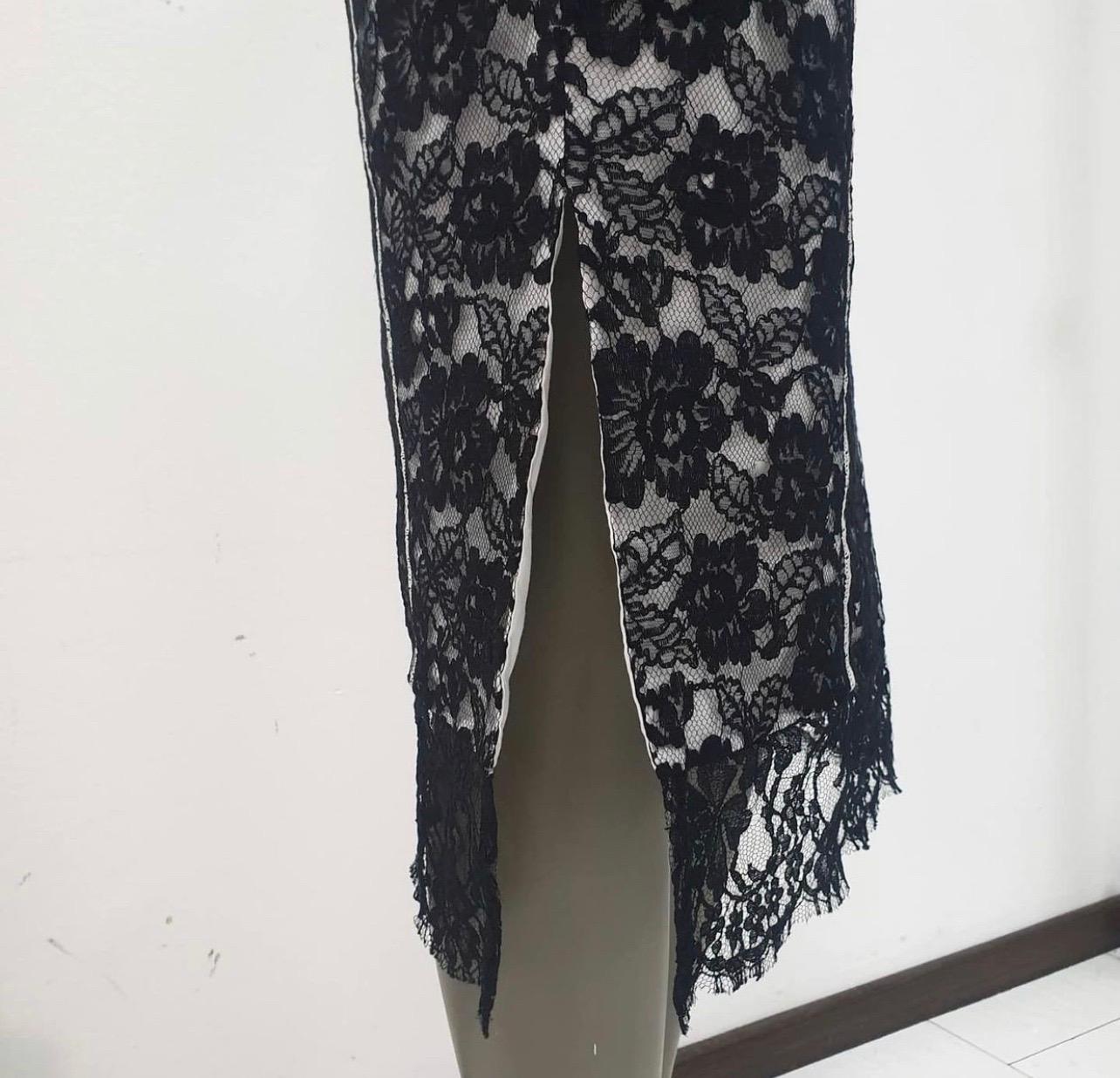 Chanel 2017 Black White Lace Dress 1