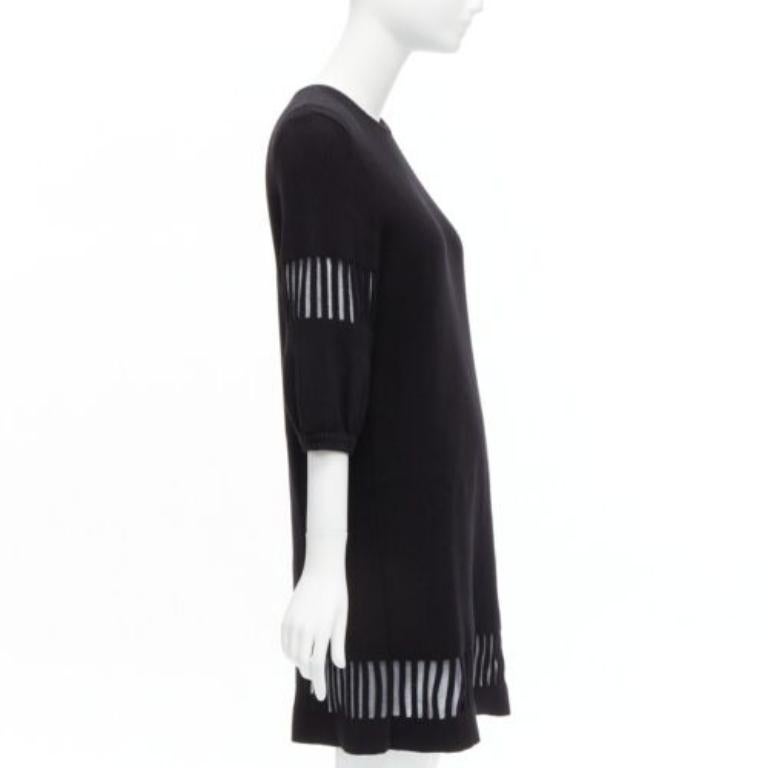 CHANEL 2017 black wool angora cut out silver lurex sweater dress FR38 M In Excellent Condition For Sale In Hong Kong, NT