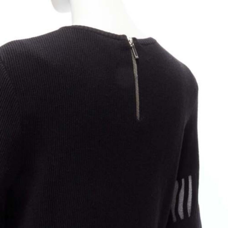 CHANEL 2017 black wool angora cut out silver lurex sweater dress FR38 M For Sale 2
