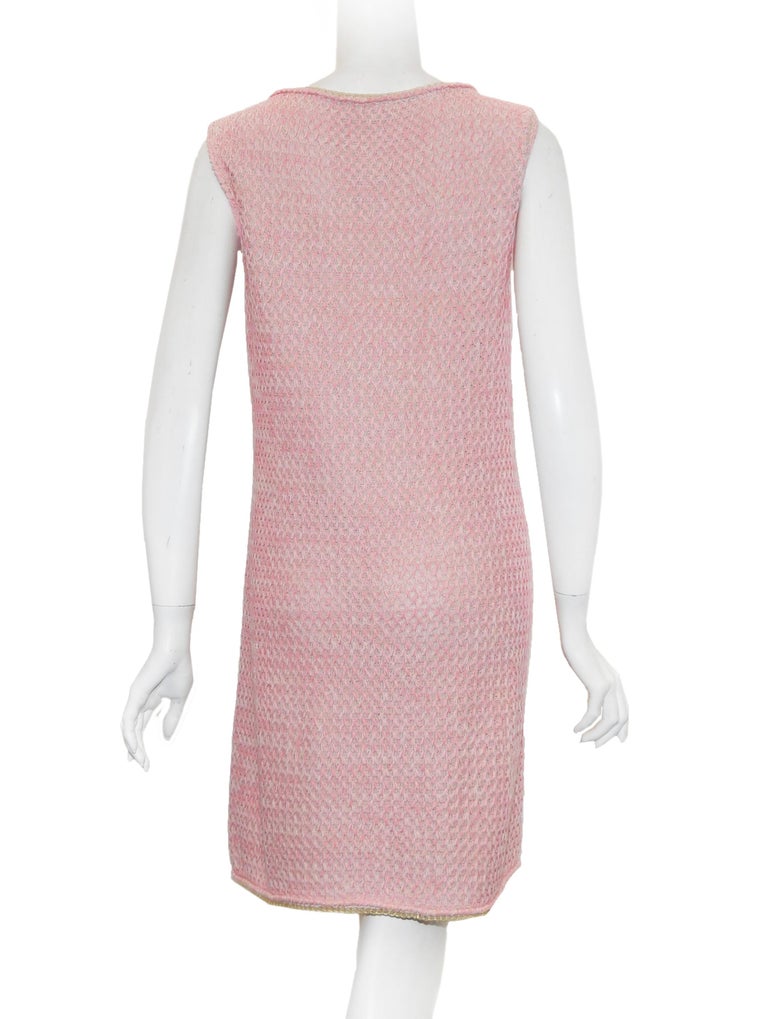 Chanel 2017 Collection Braided Pink Sleeveless Dress For Sale at 1stdibs