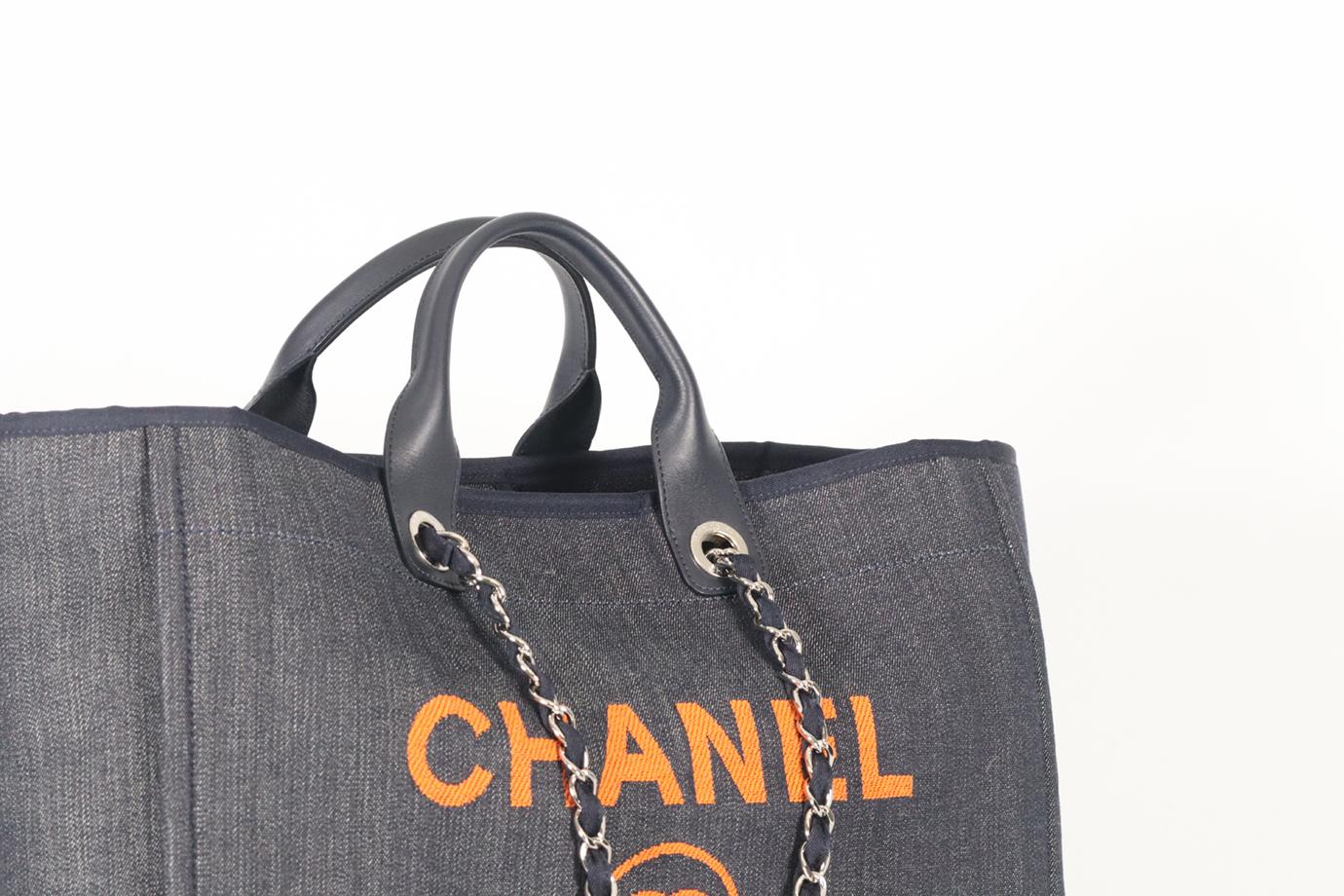 Chanel 2017 Deauville Large Canvas And Leather Tote Bag 2