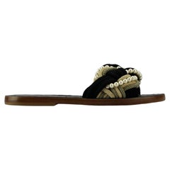 Chanel 2017 Faux Pearl, Rope And Leather Sandals Eu 39 Uk 6 Us 9