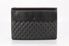 Chanel 2017 Flp O-case Large Quilted Leather Clutch