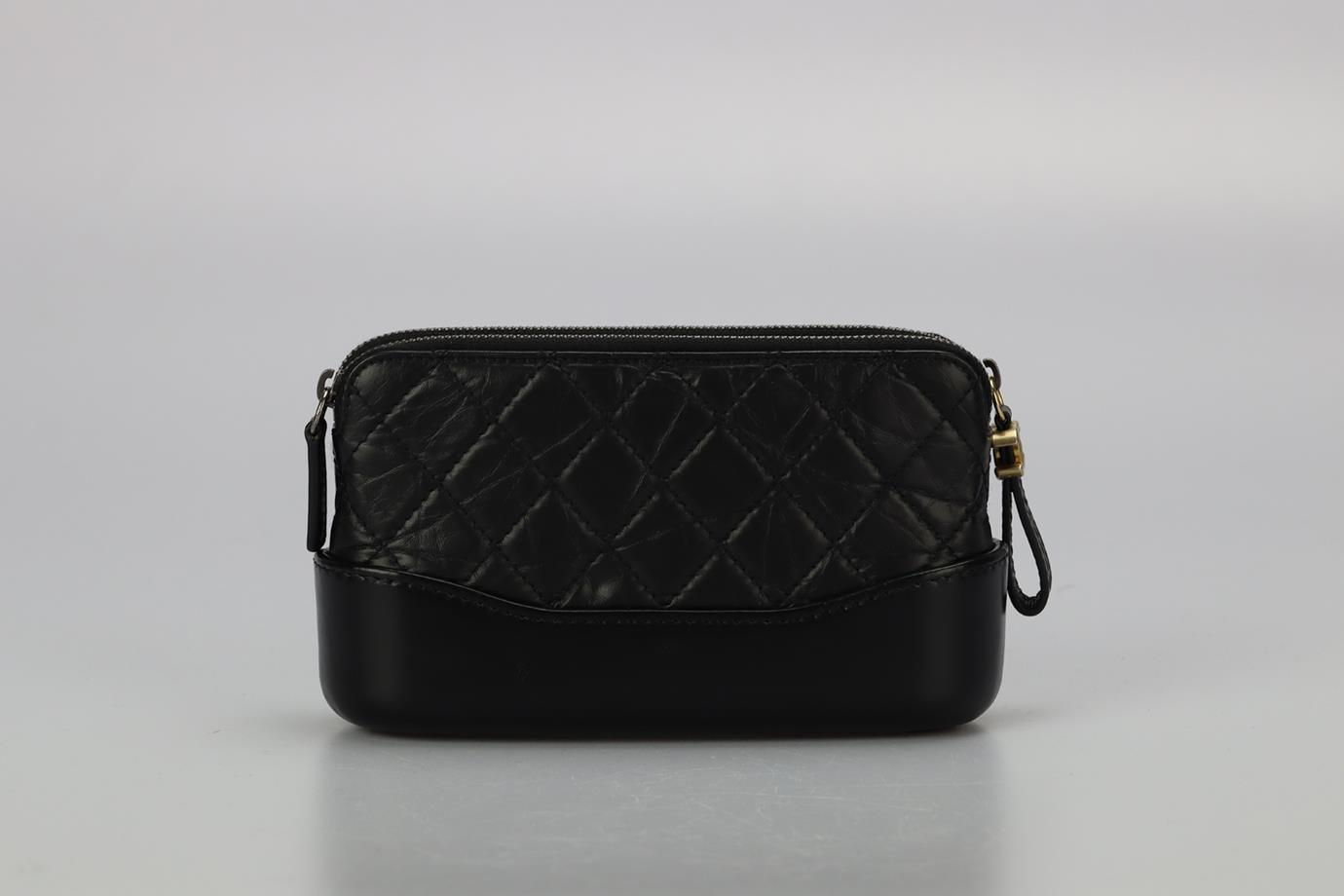 Women's Chanel 2017 Gabrielle Clutch With Chain Quilted Leather Shoulder Bag