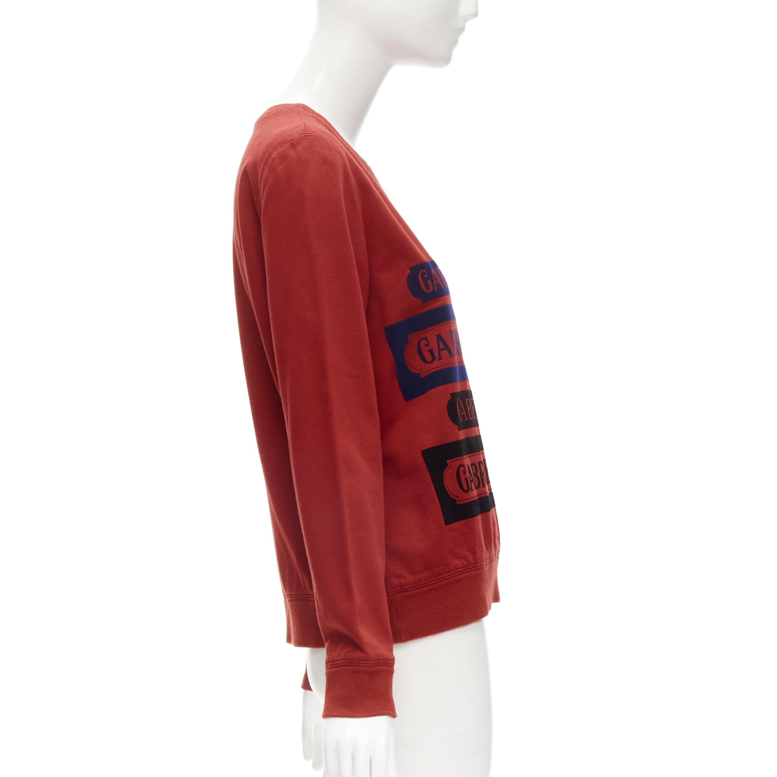 CHANEL 2017 Gabrielle velvet print red cotton fleece sweatshirt pullover FR40 M In Excellent Condition For Sale In Hong Kong, NT