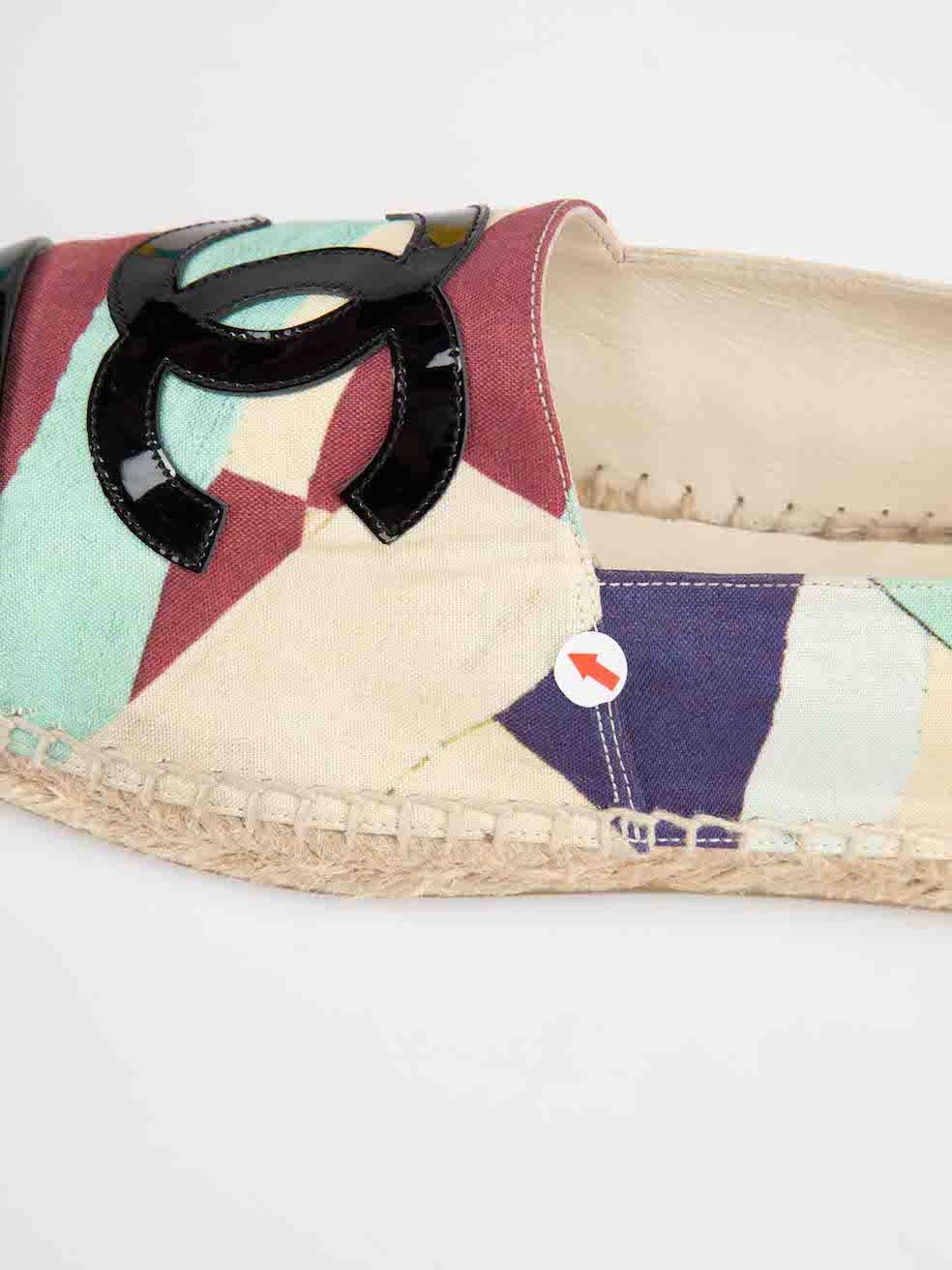 Women's Chanel 2017 Interlocking CC Logo Cap Toe Espadrilles Size IT 37