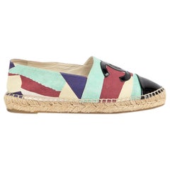 Chanel 2017 Interlocking CC Logo Cap Toe Espadrilles Size IT 37