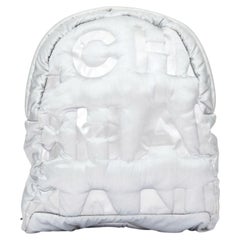 CHANEL 2017 Karl Lagerfeld Doudoune embossed metallic nylon small backpack