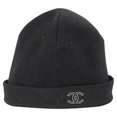 Chanel 2017 Logo Printed Cashmere Blend Beanie One Size