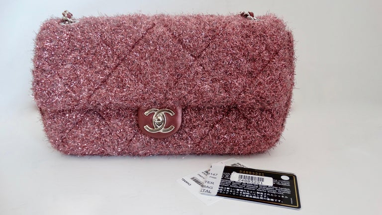 Chanel 2017 Medium Pluto Glitter Single Flap at 1stDibs