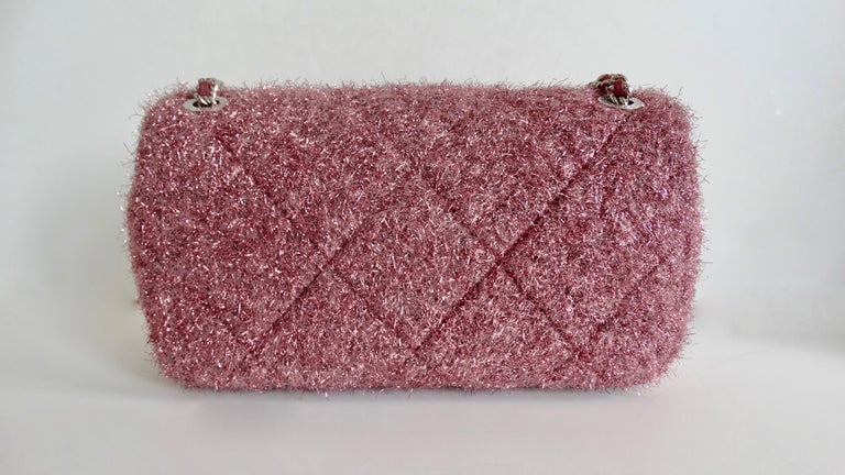 Chanel CC Chain Flap Bag Quilted Knit Pluto Glitter Medium at 1stDibs