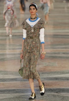 Chanel 2017 Paris-Cuba Olive Green Tweed Dress