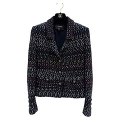 Chanel 2017 Pre-Spring Multicolor Tweed Jacket FR 34 with Lion Buttons