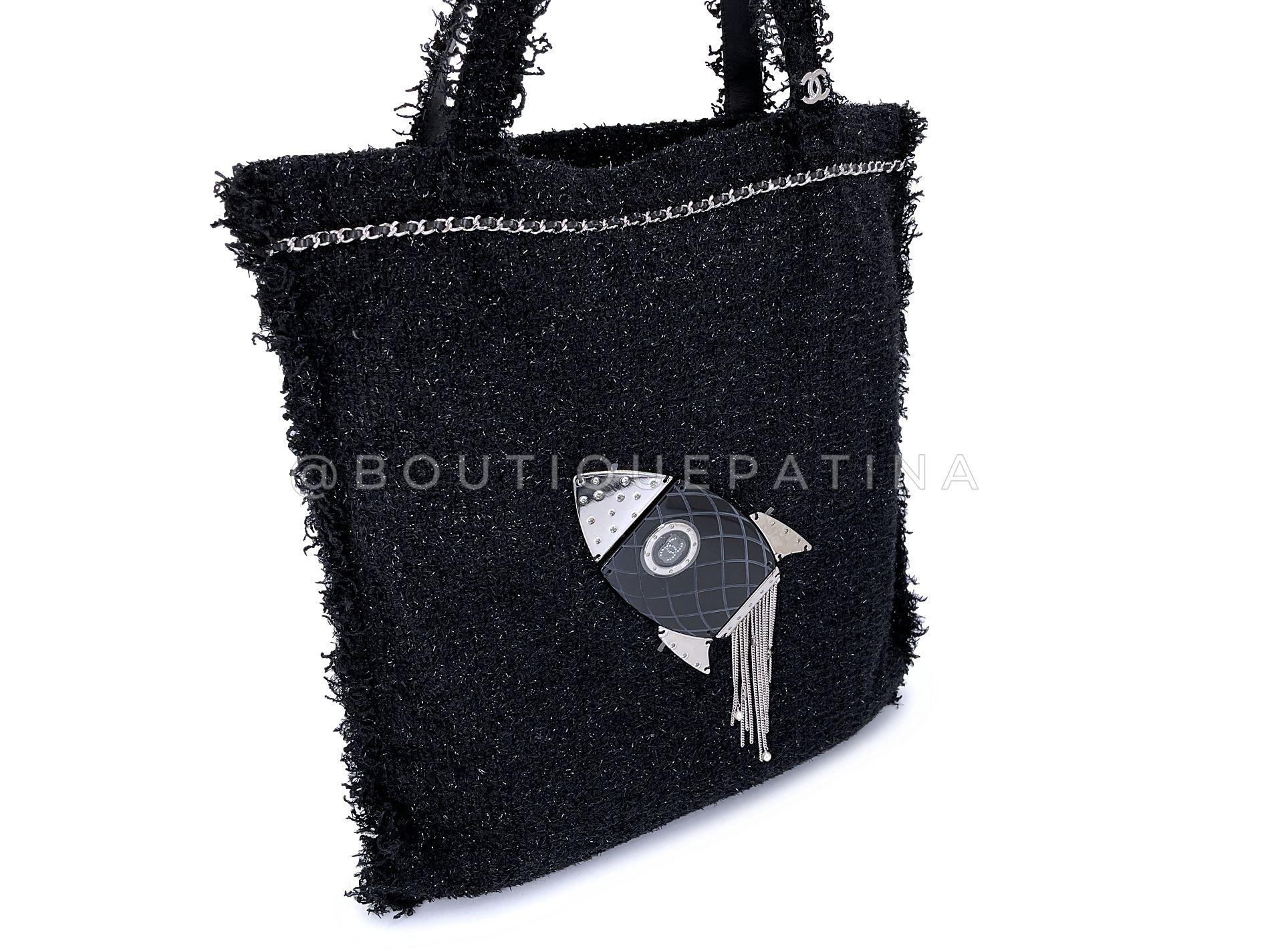 Chanel 2017 Rocket Tote Bag Schwarz Tweed Boucle RHW 68572 im Zustand „Hervorragend“ im Angebot in Costa Mesa, CA