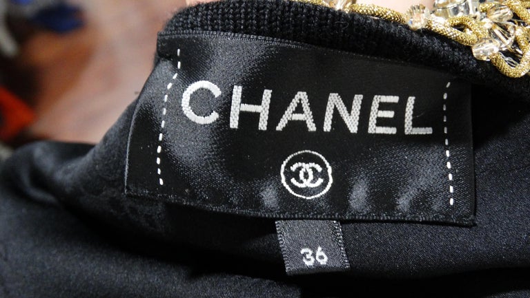 Chanel 2017 Runway Embellished Black/Gold Jacket For Sale 7