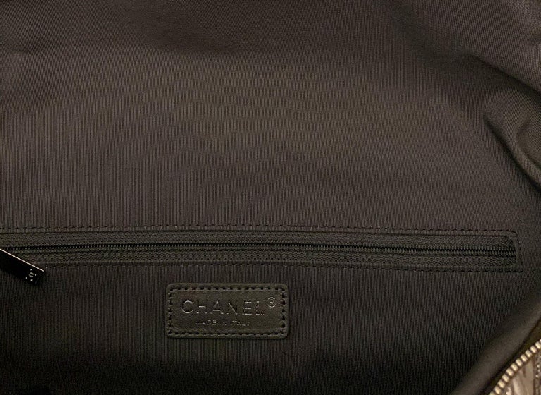 Chanel 2017 Runway Piece Lame Fabric Chevron Space Suit Belt Crossbody Bag