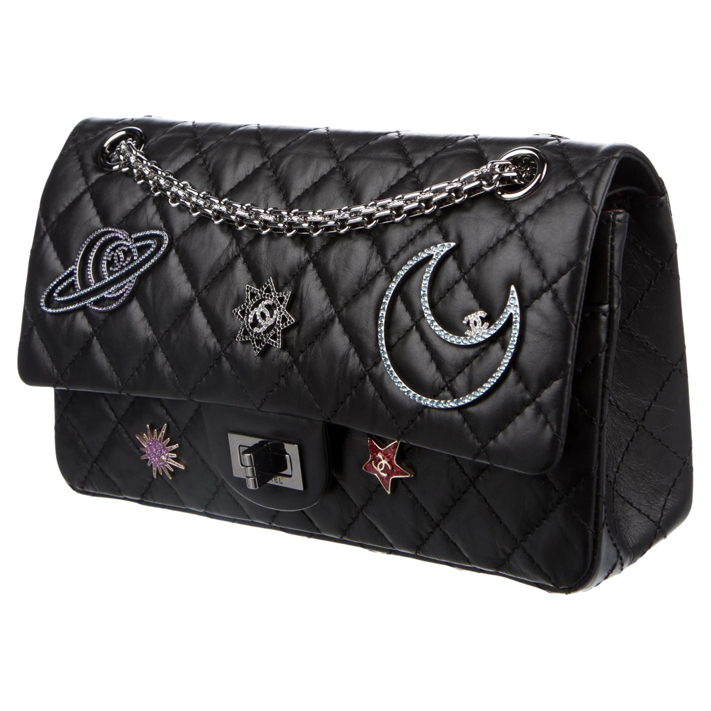 Chanel 2017 Space Reissue Charms Icons Mademoiselle Flap Bag Limited Edition In Excellent Condition For Sale In Miami, FL