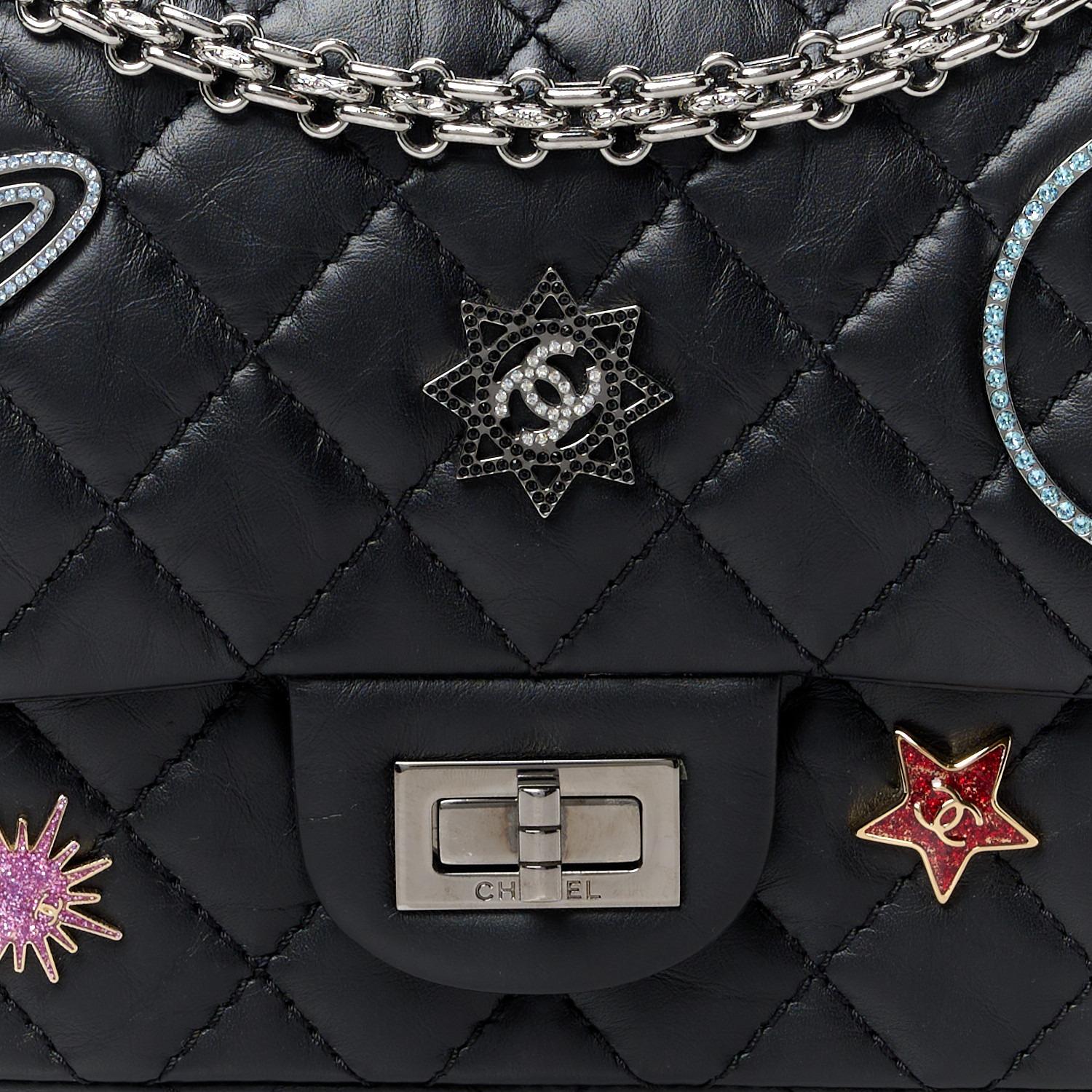 Women's or Men's Chanel 2017 Space Reissue Charms Icons Mademoiselle Flap Bag Limited Edition For Sale