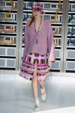 Chanel 2017 Spring Pink Woven Runway Dress