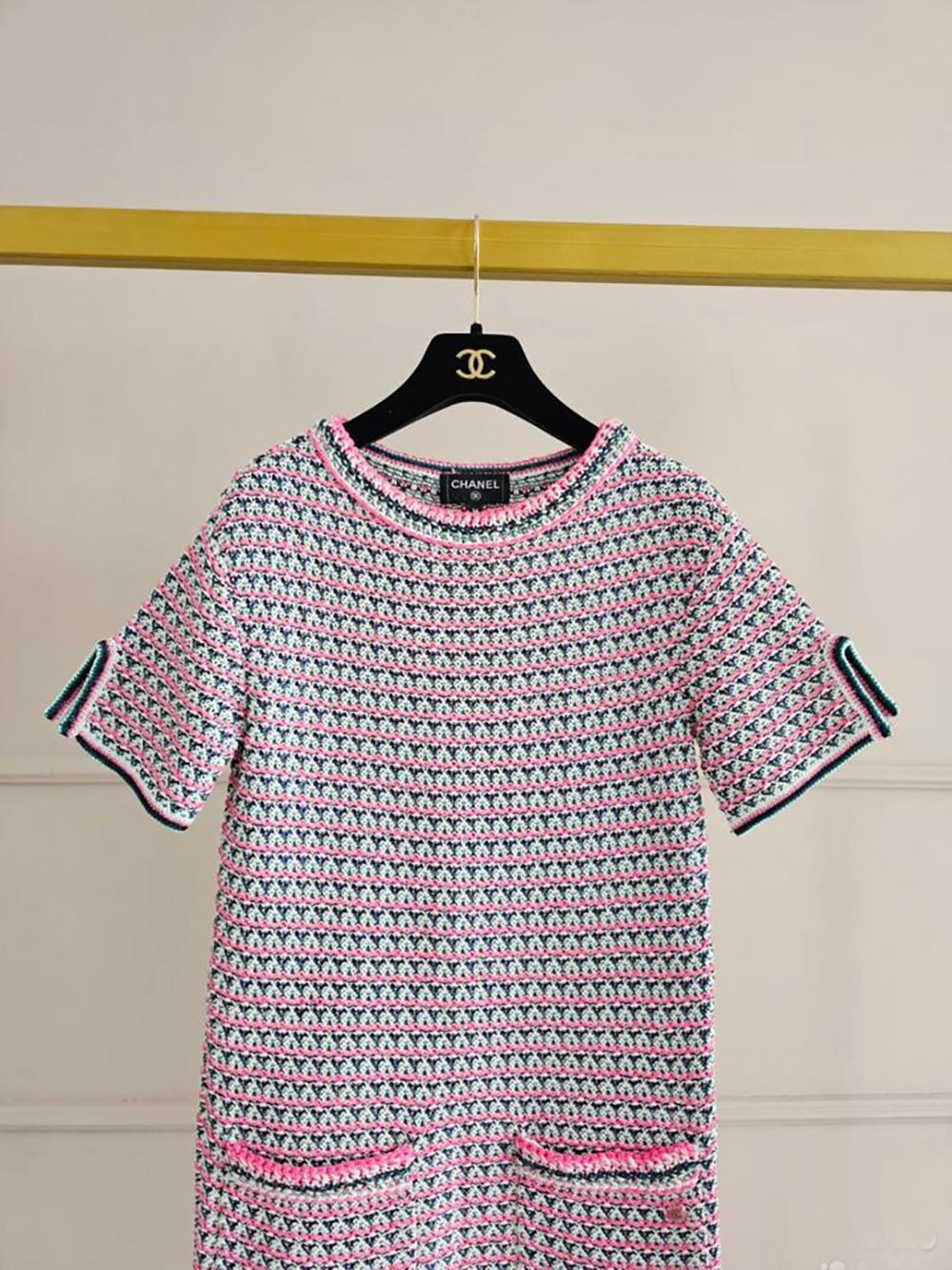 Women's or Men's Chanel 2017 Spring Pink Woven Runway Dress