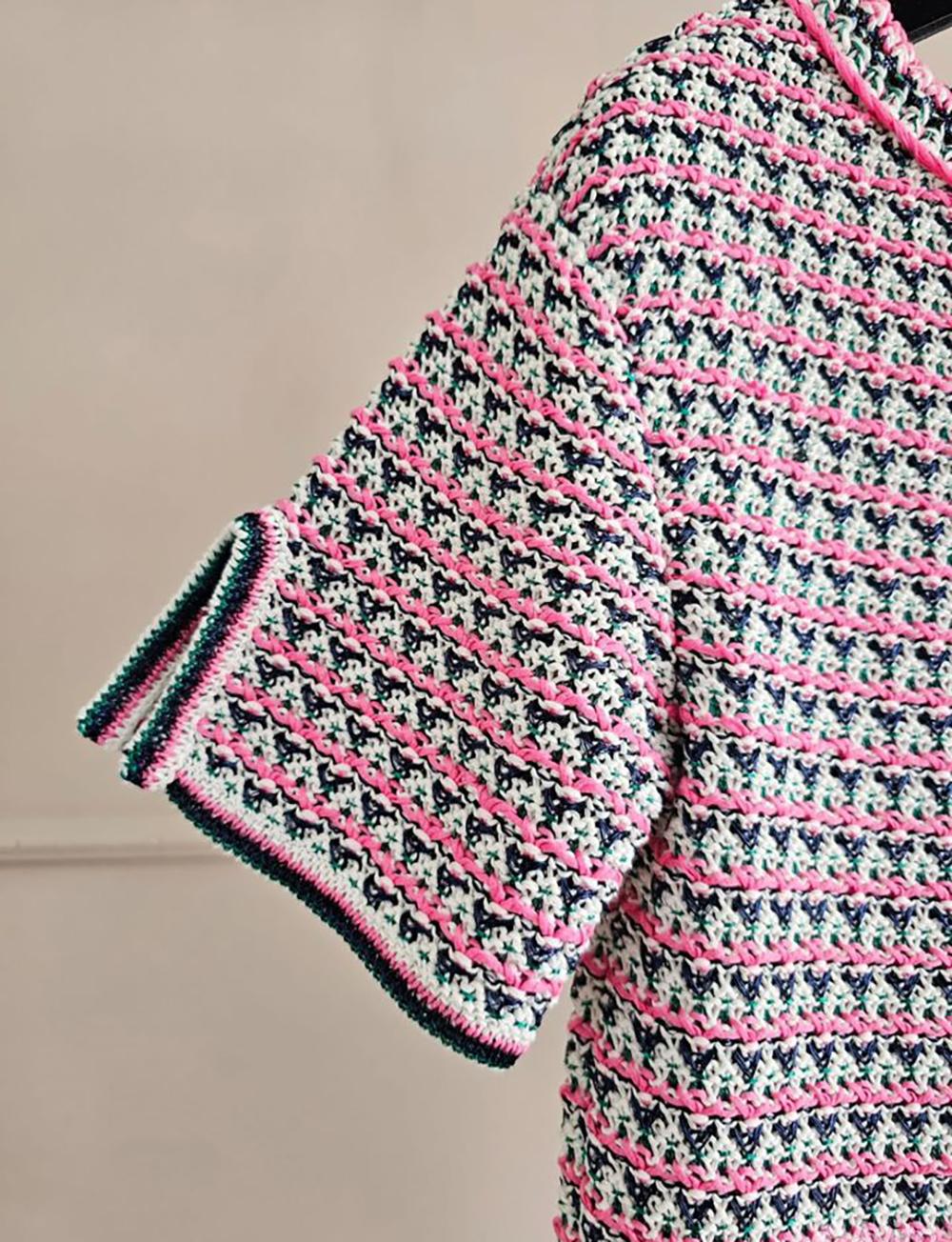 Chanel 2017 Spring Pink Woven Runway Dress 1