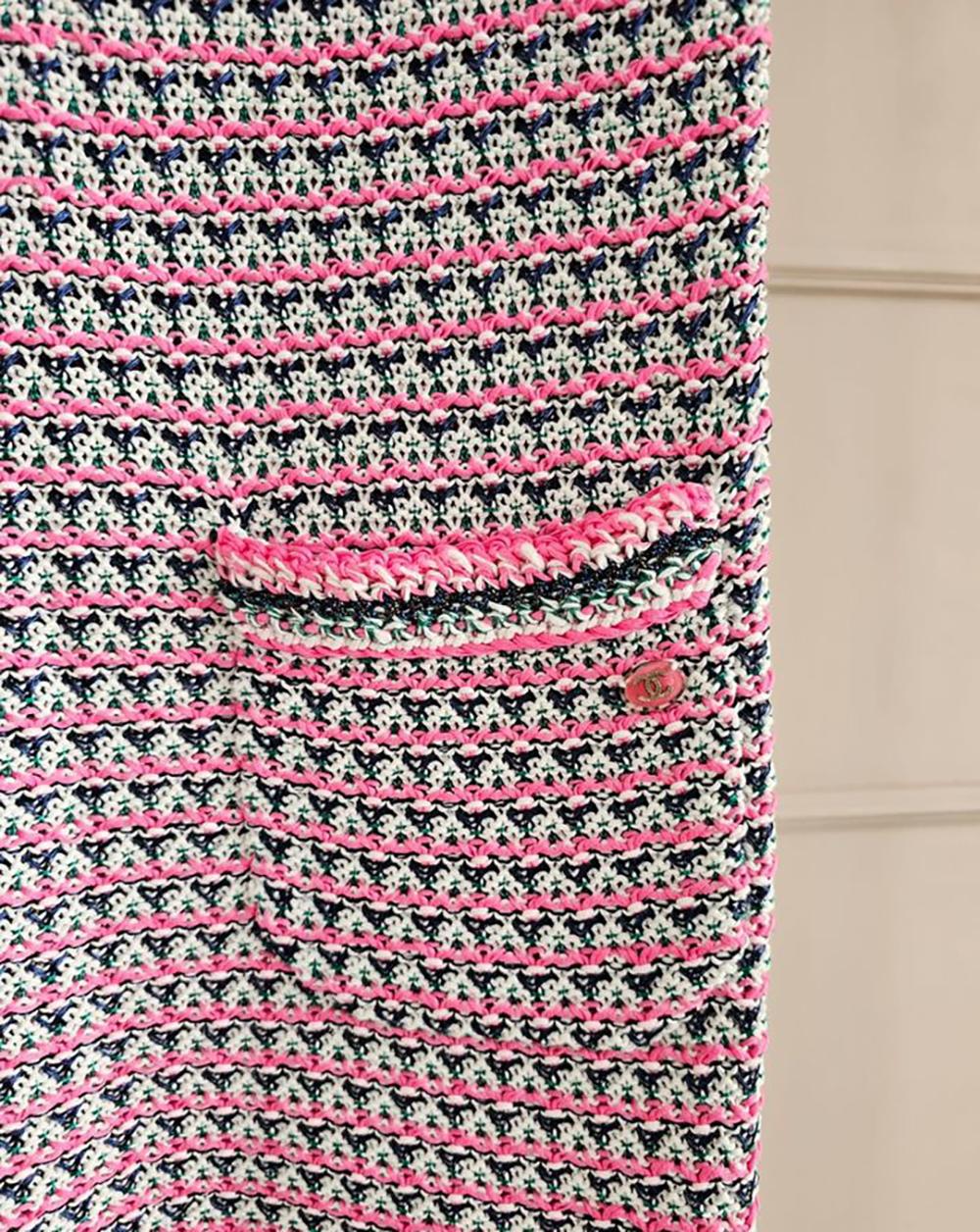 Chanel 2017 Spring Pink Woven Runway Dress 2