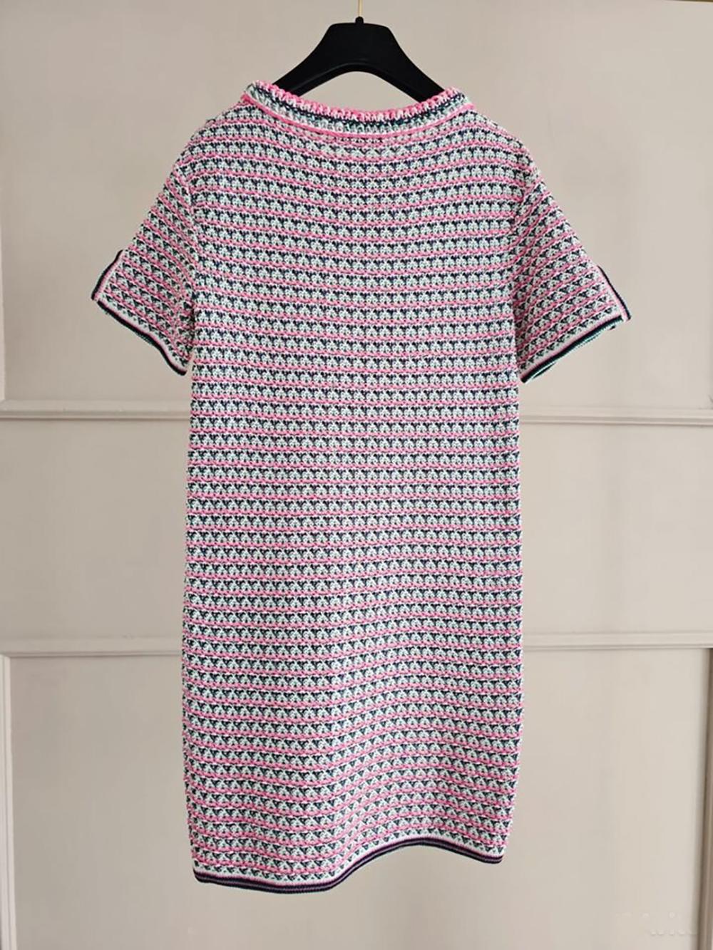 Chanel 2017 Spring Pink Woven Runway Dress 4