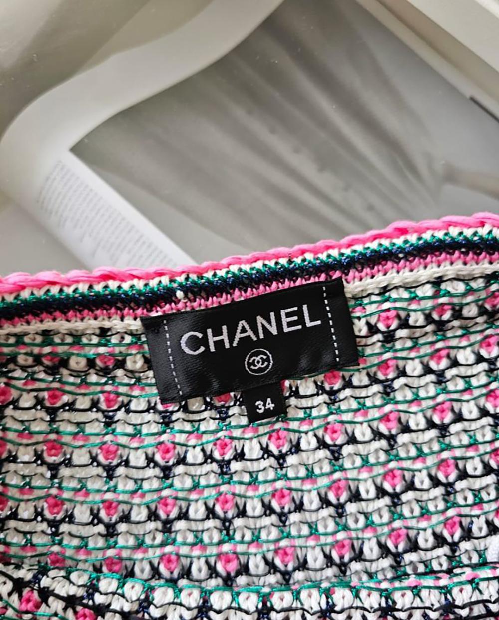 Chanel 2017 Spring Pink Woven Runway Dress 5