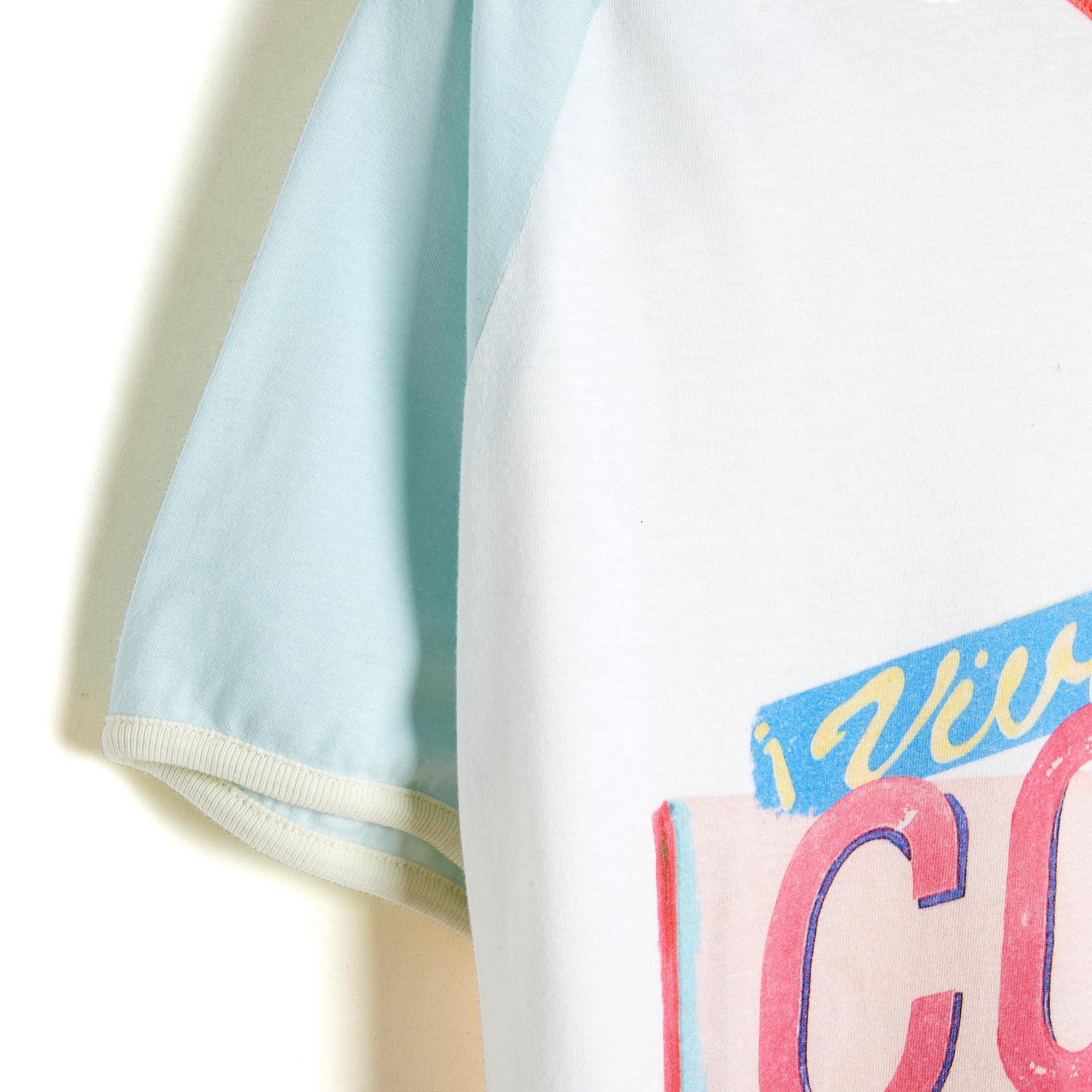 Women's or Men's Chanel 2017 Top FR40 Coco Cuba Baby Blue Iconic T Shirt Size L UK12 US10 Pristin For Sale
