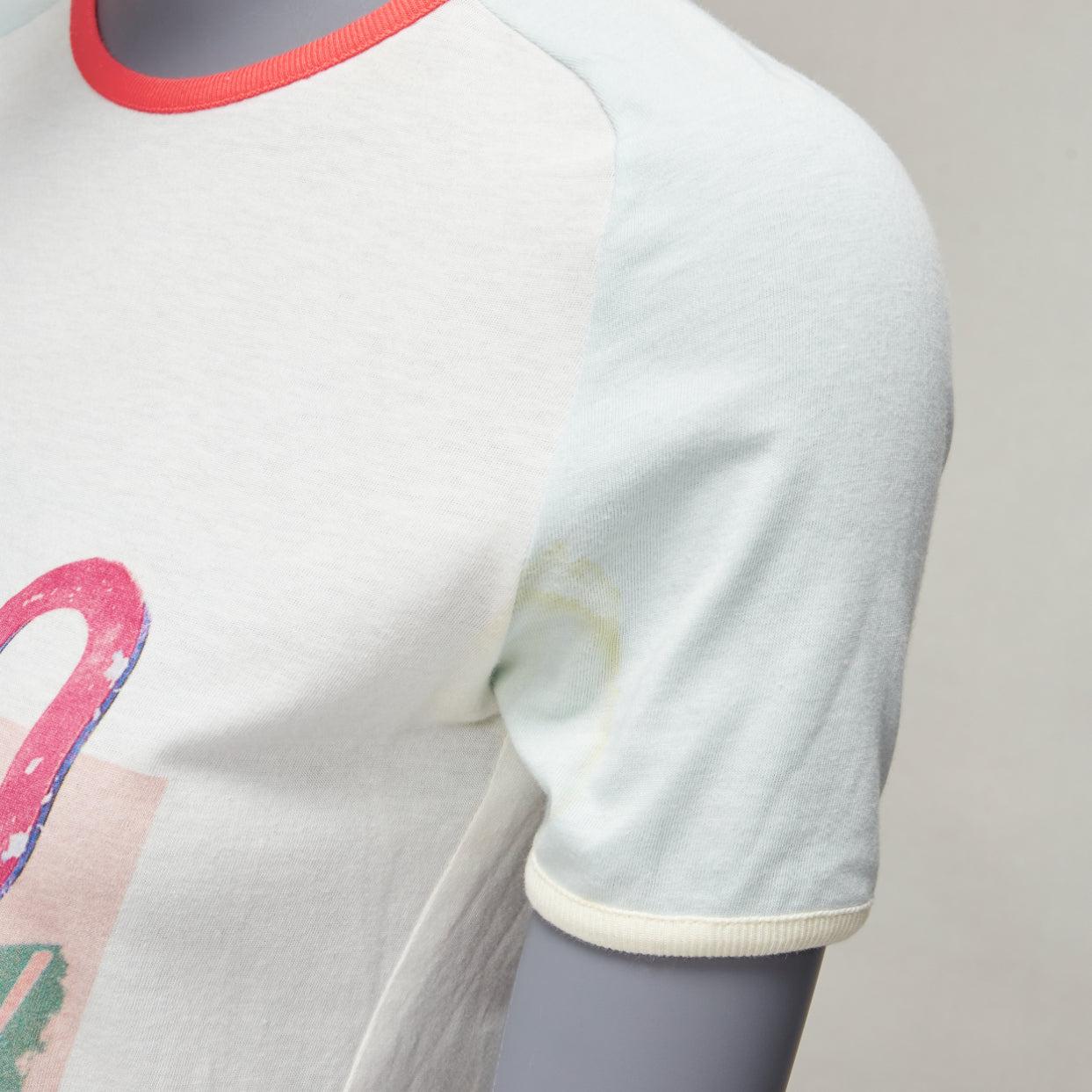 CHANEL 2017 Viva Coco Cuba logo print cotton ringer tshirt XS For Sale 4