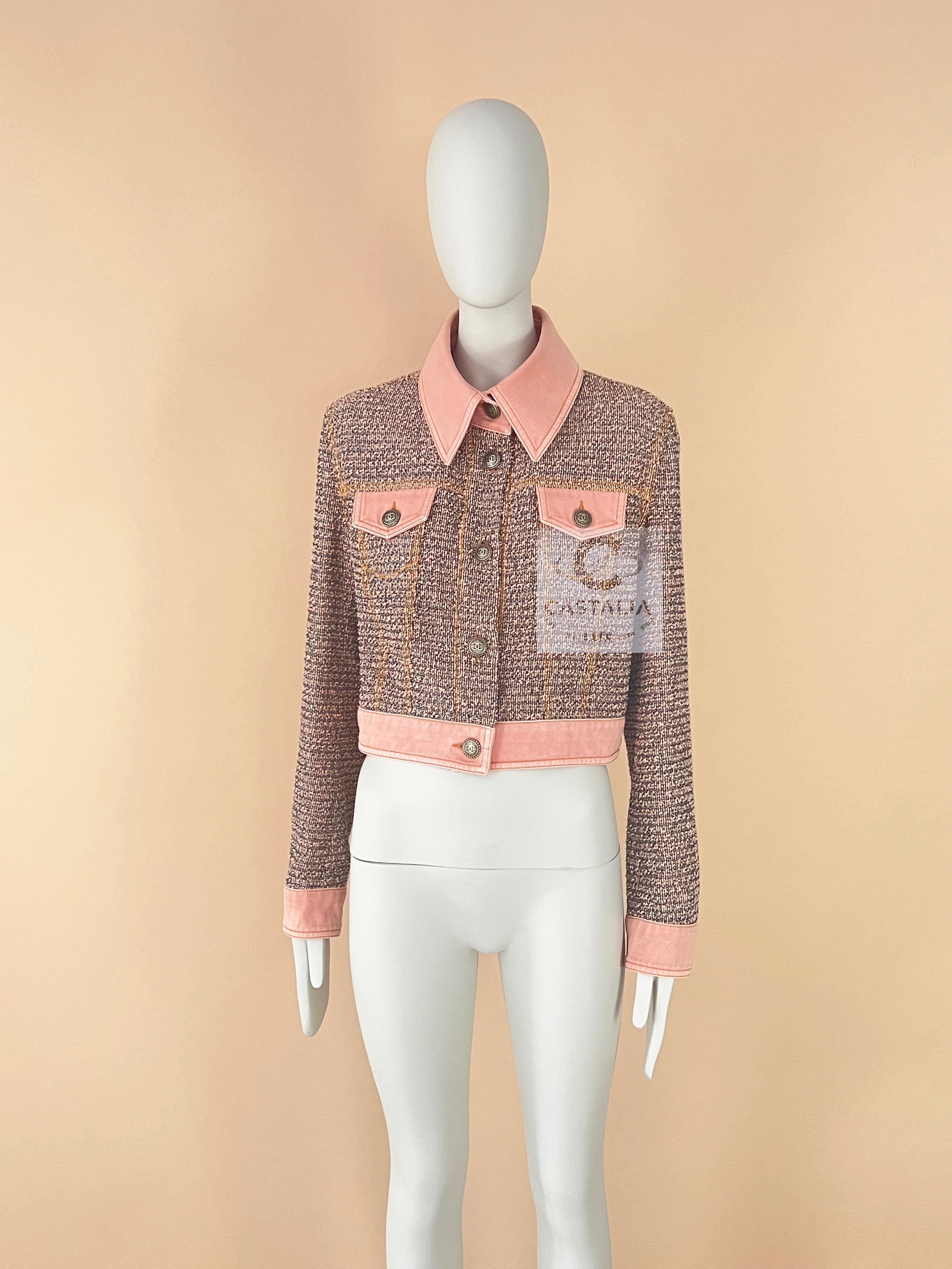 Women's Chanel 2018 Ad Campaign Tweed and Denim Jacket