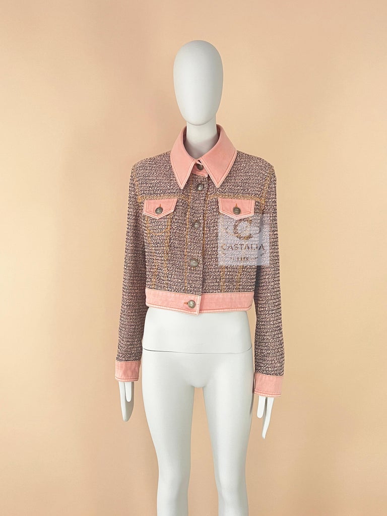 Chanel 2018 Ad Campaign Tweed and Denim Jacket at 1stDibs - Main Image