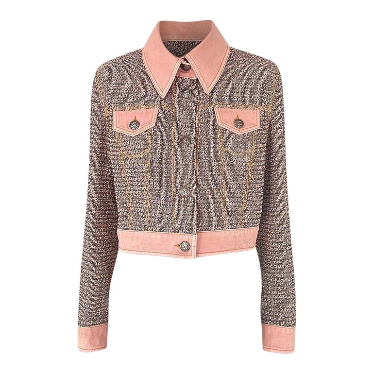 Chanel 2018 Ad Campaign Tweed and Denim Jacket at 1stDibs