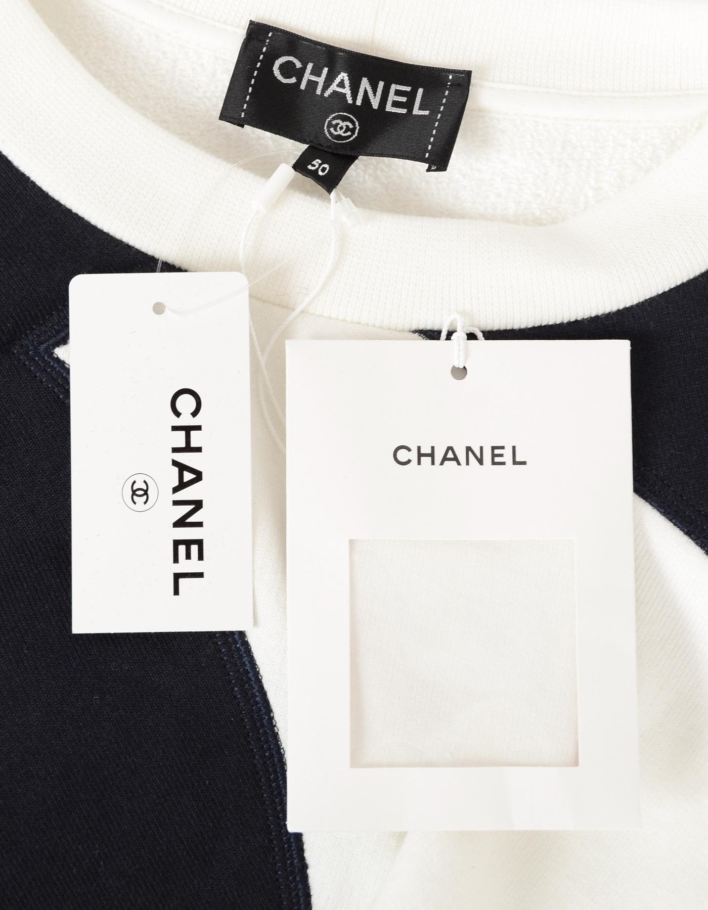 chanel black and white sweater