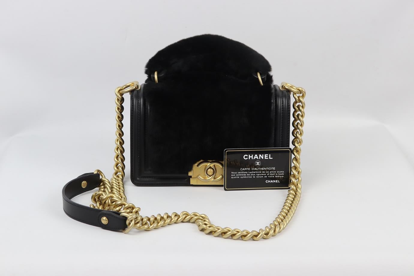 Chanel 2018 Boy Small Orylag Fur And Leather Shoulder Bag 5