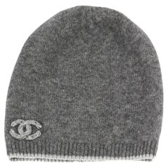 Chanel 2018 Cc Detailed Cashmere And Silk Blend Beanie One Size