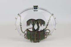 Chanel 2018 Cc Detailed Chain Embellished Acrylic Shoulder Bag