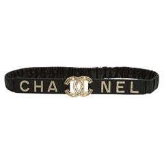 Chanel 2018 Ceinture Cuir Noir T75 Black Leather CC CHANEL script Belt 30 inches