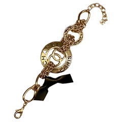 Chanel 2018 Collection Satin Gold CC Logo Link Bracelet