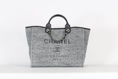 Chanel 2018 Deauville Medium Raffia And Leather Tote Bag
