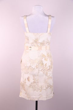 Chanel 2018 Greece Gold Leather White Denim Mini Dress