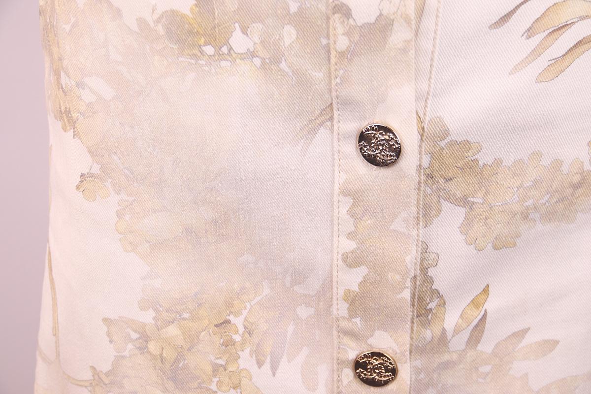 Chanel 2018 Greece Gold Leather White Denim Mini Dress For Sale 2