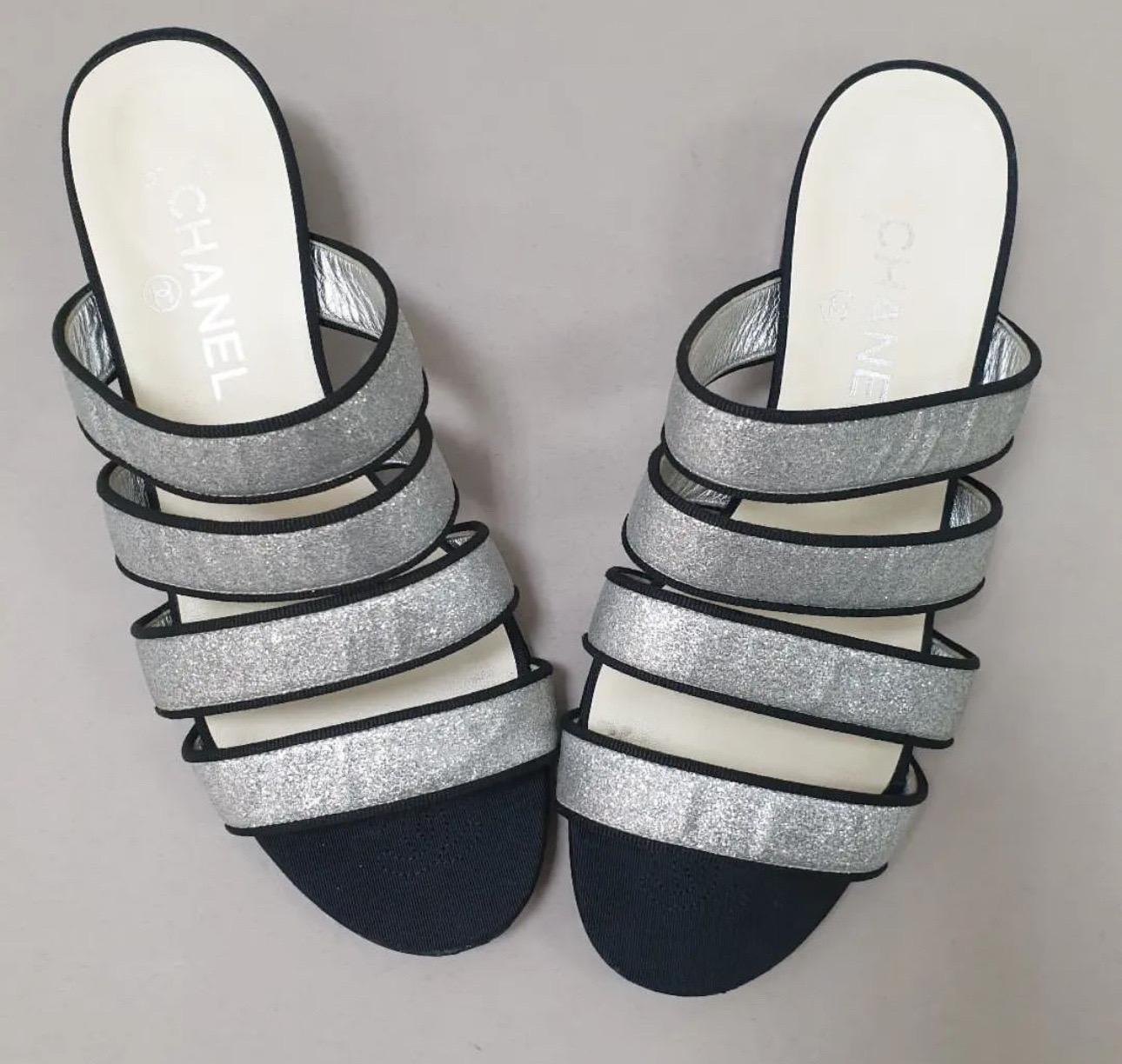 Chanel 2018 Interlocking CC Logo Sandals Mules For Sale 1