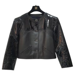 Chanel 2018 - Veste motard en cuir d'agneau  Sz.40