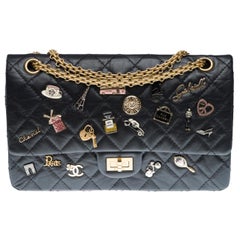 Chanel 2018 Limited Edition 2.55 Lucky Charms Black Shoulder Bag